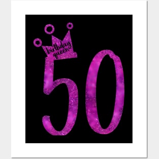 Purple 50Th Birthday  50Th Birthday Queen Posters and Art